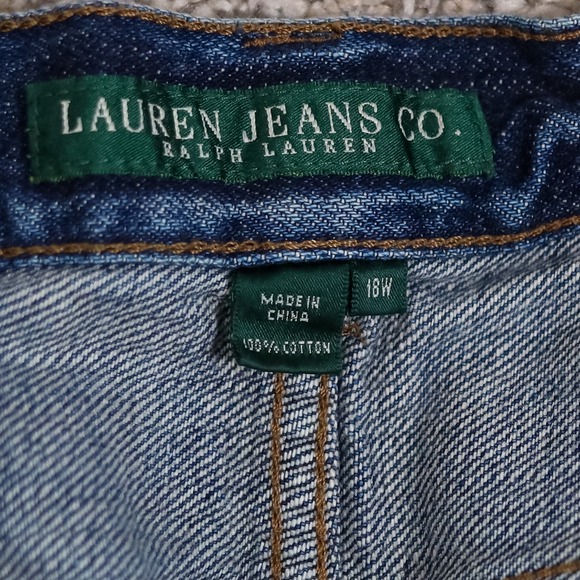 Lauren Ralph Lauren Jeans Women Plus 18W Blue Paisley Graphic Print Denim Y2K - Picture 2 of 9